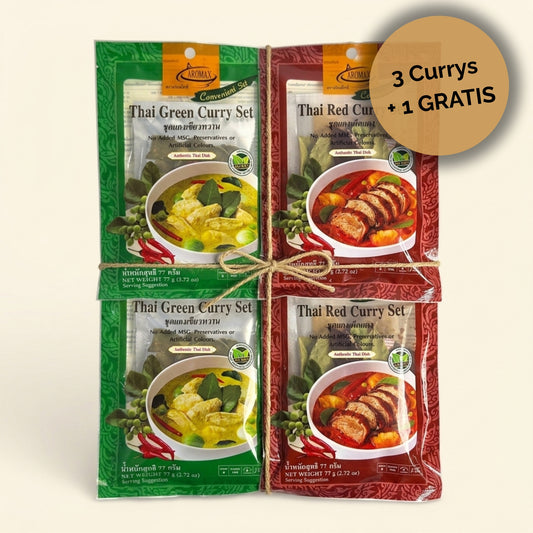 Thai Curry Mix-Paket (4er Set) – 3+1 Gratis (á 77g)